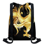 Golden Rooster Print Drawstring Backpack