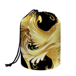 Golden Rooster Print Drawstring Makeup Bag