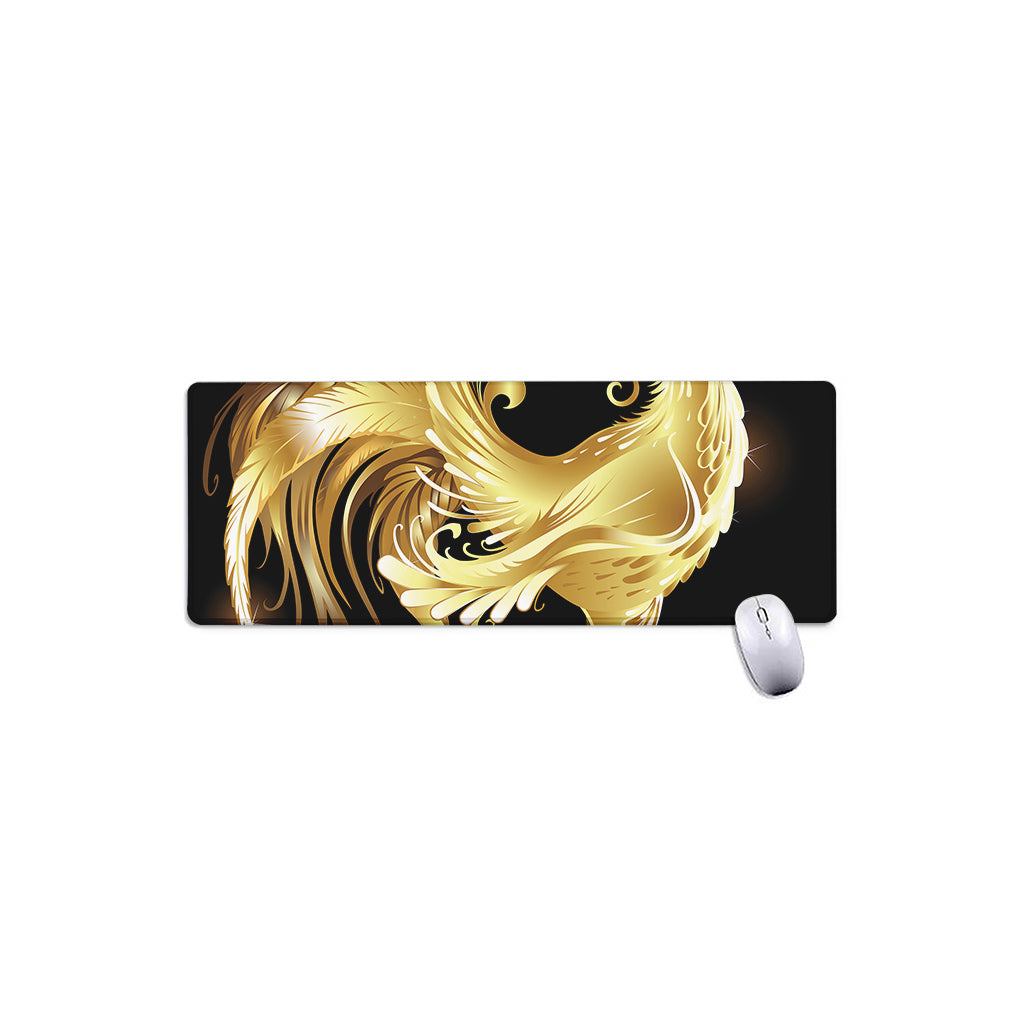 Golden Rooster Print Extended Mouse Pad