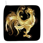 Golden Rooster Print Hand Towel