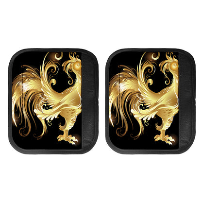 Golden Rooster Print Handle Covers
