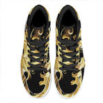 Golden Rooster Print High Top Leather Sneakers