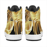 Golden Rooster Print High Top Leather Sneakers