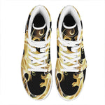 Golden Rooster Print High Top Leather Sneakers
