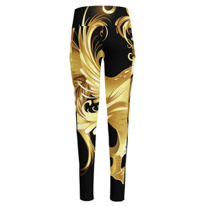 Golden Rooster Print High-Waisted Pocket Leggings