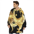 Golden Rooster Print Hoodie Blanket