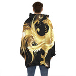 Golden Rooster Print Hoodie Blanket