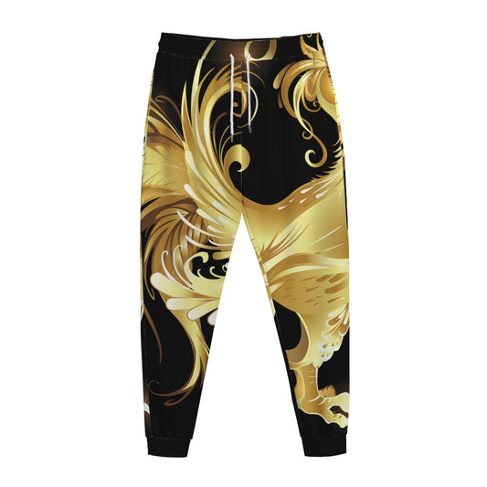 Golden Rooster Print Jogger Pants