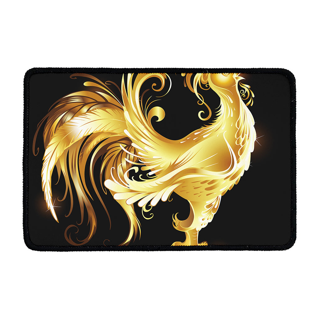 Golden Rooster Print Kitchen Mat