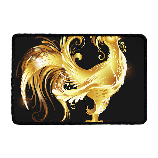 Golden Rooster Print Kitchen Mat