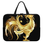Golden Rooster Print Laptop Sleeve With Handle