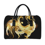 Golden Rooster Print Leather Duffle Bag