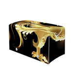 Golden Rooster Print Leather Tissue Box Cover