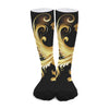 Golden Rooster Print Long Socks