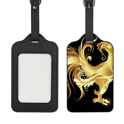 Golden Rooster Print Luggage Tag