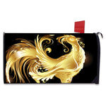 Golden Rooster Print Mailbox Cover