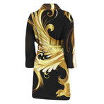 Golden Rooster Print Men's Bathrobe