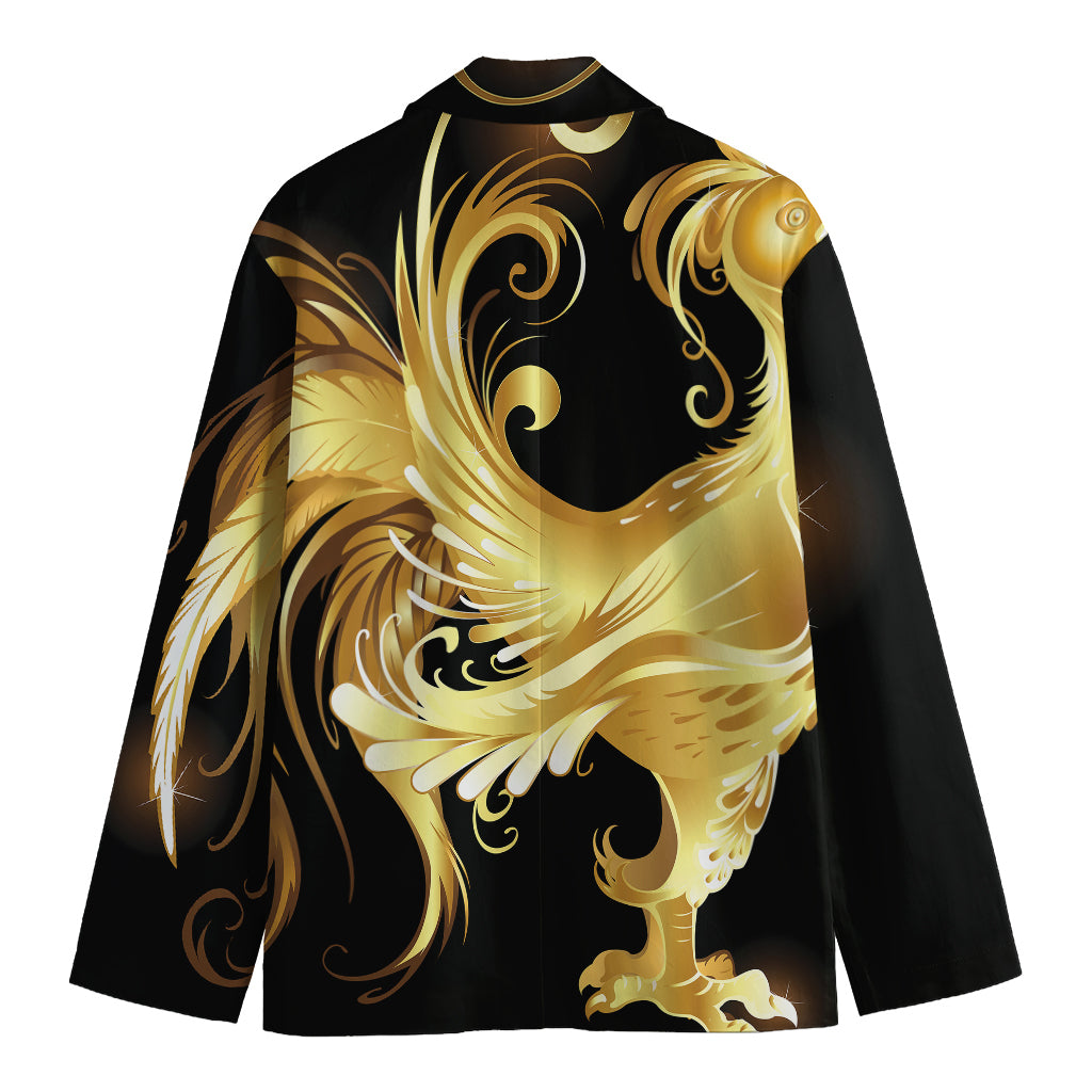 Golden Rooster Print Men's Blazer