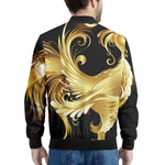 Golden Rooster Print Men's Bomber Jacket