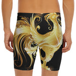 Golden Rooster Print Men's Long Boxer Briefs