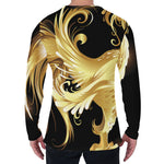 Golden Rooster Print Men's Long Sleeve T-Shirt