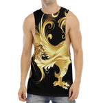 Golden Rooster Print Men's Muscle Tank Top