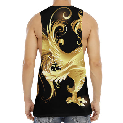 Golden Rooster Print Men's Muscle Tank Top