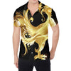 Golden Rooster Print Men's Shirt