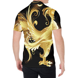 Golden Rooster Print Men's Shirt