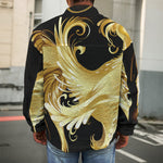 Golden Rooster Print Men's Shirt Jacket