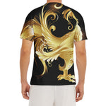 Golden Rooster Print Men's Short Sleeve Rash Guard