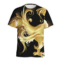 Golden Rooster Print Men's Athletic T-Shirt
