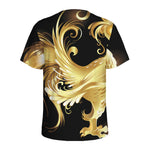 Golden Rooster Print Men's Sports T-Shirt