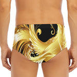 Golden Rooster Print Men's Triangle Swim Briefs