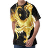 Golden Rooster Print Men's Velvet T-Shirt