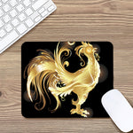 Golden Rooster Print Mouse Pad