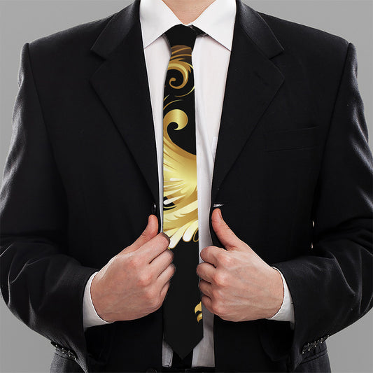 Golden Rooster Print Necktie