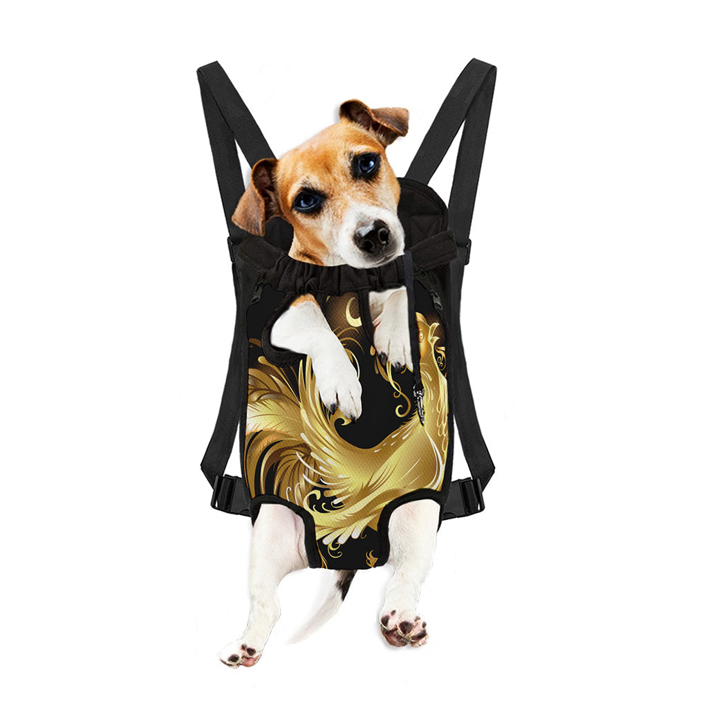 Golden Rooster Print Pet Carrier Backpack