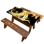 Golden Rooster Print Picnic Table Cover