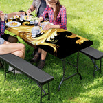 Golden Rooster Print Picnic Table Cover