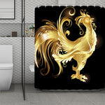 Golden Rooster Print Polyester Shower Curtain