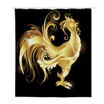 Golden Rooster Print Polyester Shower Curtain