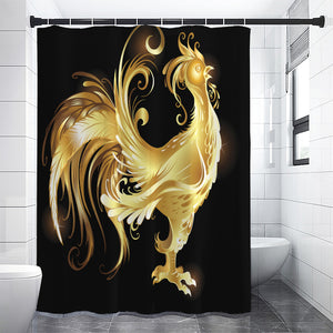 Golden Rooster Print Premium Shower Curtain