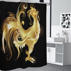 Golden Rooster Print Premium Shower Curtain