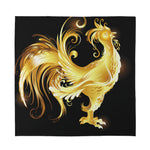 Golden Rooster Print Silk Bandana