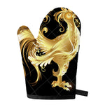 Golden Rooster Print Single Oven Mitt