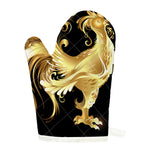 Golden Rooster Print Single Oven Mitt