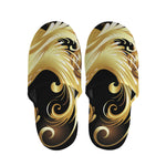 Golden Rooster Print Slippers