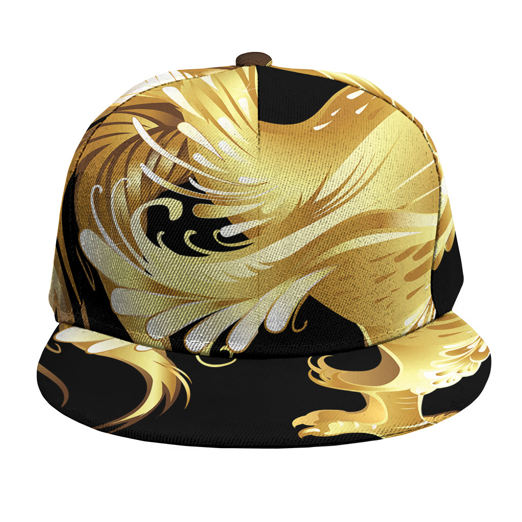 Golden Rooster Print Snapback Cap