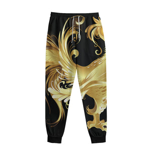 Golden Rooster Print Sweatpants